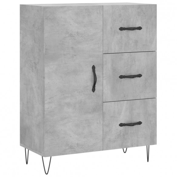 Buffet gris béton 69,5x34x90 cm bois d'ingénierie