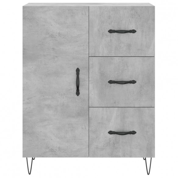 Buffet gris béton 69,5x34x90 cm bois d'ingénierie