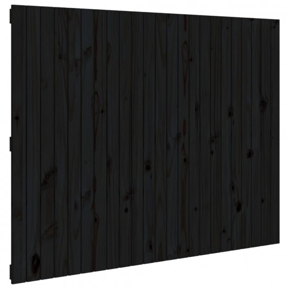 Tête de lit murale Noir 146,5x3x110 cm Bois massif de pin