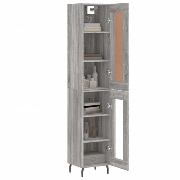 Buffet haut Sonoma gris 34,5x34x180 cm Bois d'ingénierie