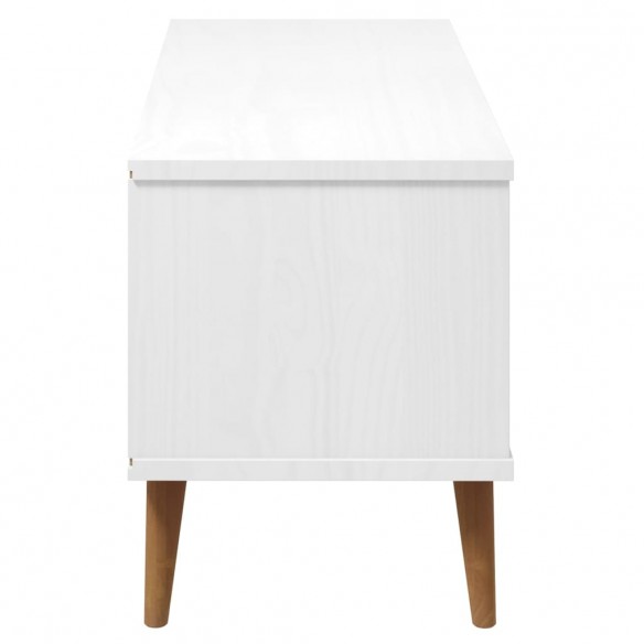 Meuble TV MOLDE Blanc 106x40x49 cm Bois de pin massif