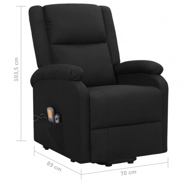 Fauteuil de massage Noir Tissu