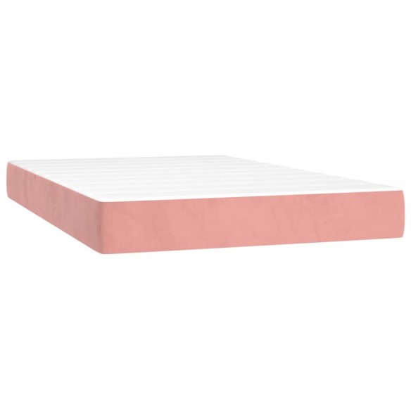 Cadre de lit matelas et LED Rose 120x200 cm Velours