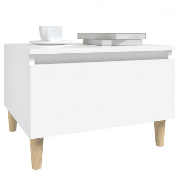 Tables d'appoint 2 pcs Blanc 50x46x35 cm Bois d'ingénierie