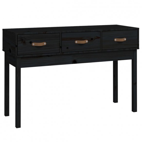 Table console Noir 114x40x75 cm Bois massif de pin