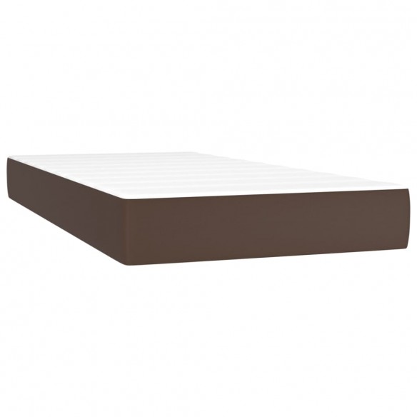 Cadre de lit avec matelas et LED Marron 100x200cm