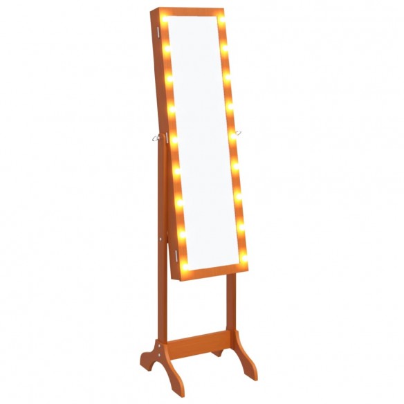 Miroir sur pied blanc avec LED 34x37x146 cm