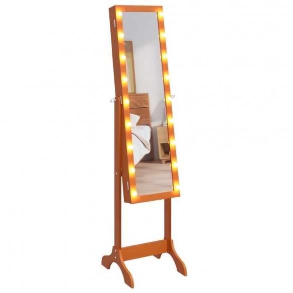 Miroir sur pied blanc avec LED 34x37x146 cm