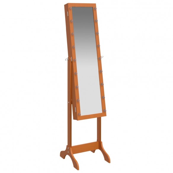 Miroir sur pied blanc avec LED 34x37x146 cm