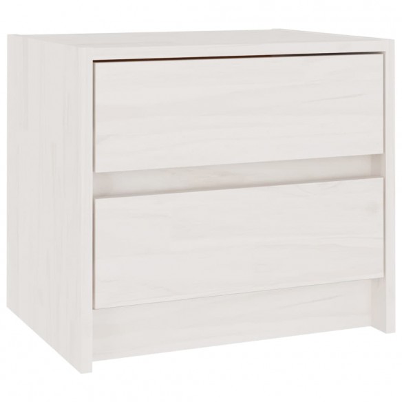 Table de chevet Blanc 40x30,5x35,5 cm Bois de pin solide