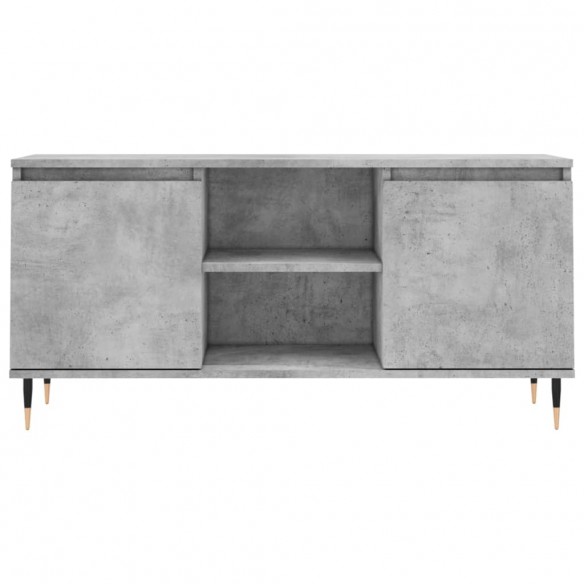 Meuble TV gris béton 104x35x50 cm bois d'ingénierie