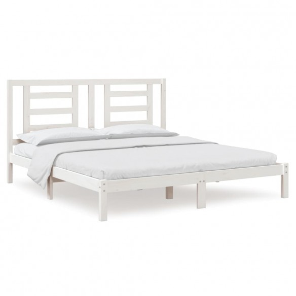 Cadre de lit Blanc Bois massif 180x200 cm Super King