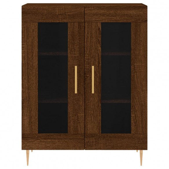 Buffet chêne marron 69,5x34x90 cm bois d'ingénierie