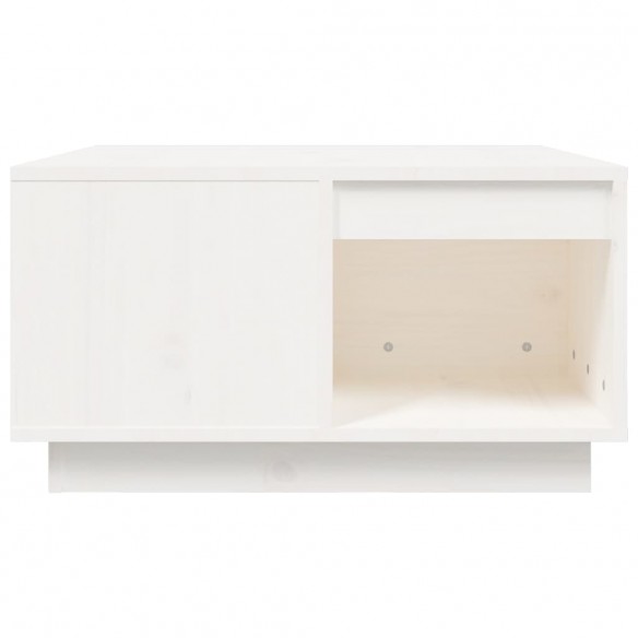 Table basse Blanc 60x61x32,5 cm Bois massif de pin