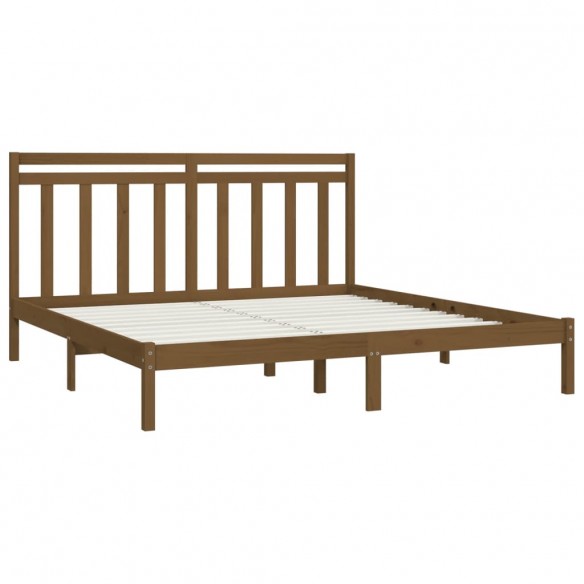 Cadre de lit Marron miel Bois massif 200x200 cm