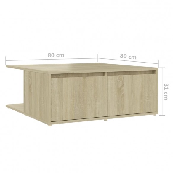 Table basse Chêne sonoma 80x80x31 cm Aggloméré