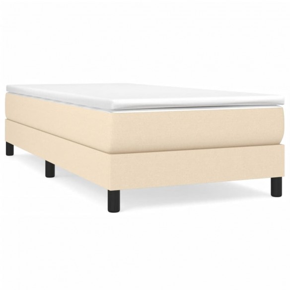 Cadre de lit avec matelas Crème 80x200 cm Tissu