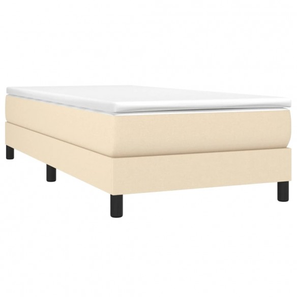 Cadre de lit avec matelas Crème 80x200 cm Tissu