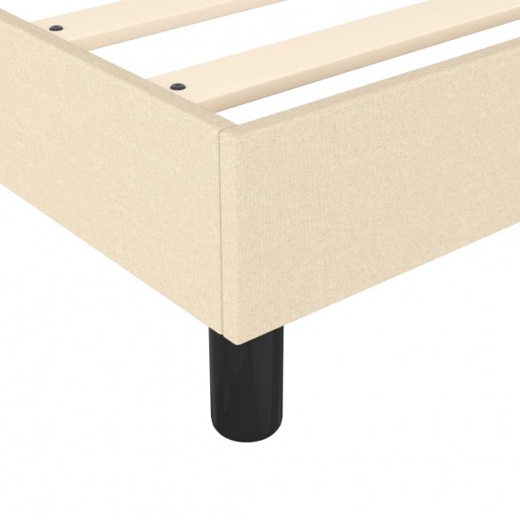 Cadre de lit avec matelas Crème 80x200 cm Tissu