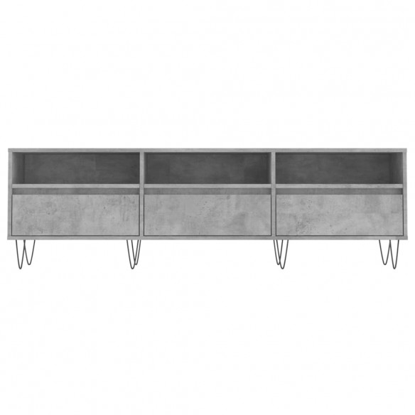 Meuble TV gris béton 150x30x44,5 cm bois d'ingénierie