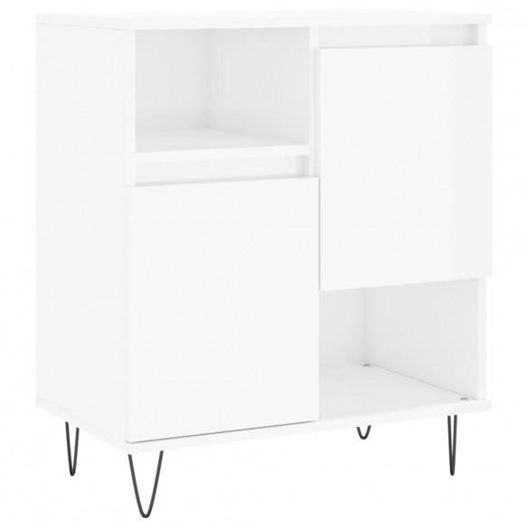 Buffet Blanc brillant 60x35x70 cm Bois d'ingénierie