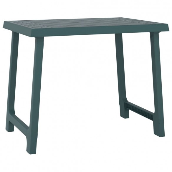 Table de camping vert 79x56x64 cm PP aspect de bois