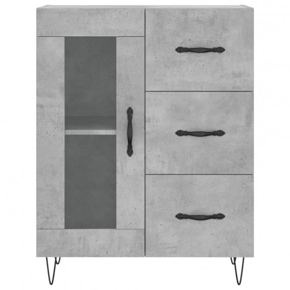 Buffet gris béton 69,5x34x90 cm bois d'ingénierie