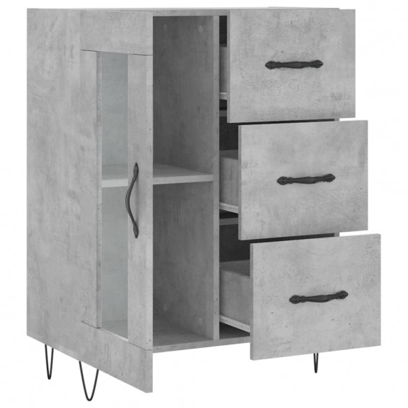 Buffet gris béton 69,5x34x90 cm bois d'ingénierie