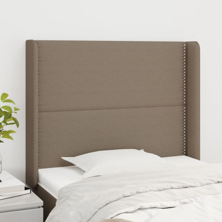 Tête de lit avec oreilles Taupe 83x16x118/128 cm Tissu