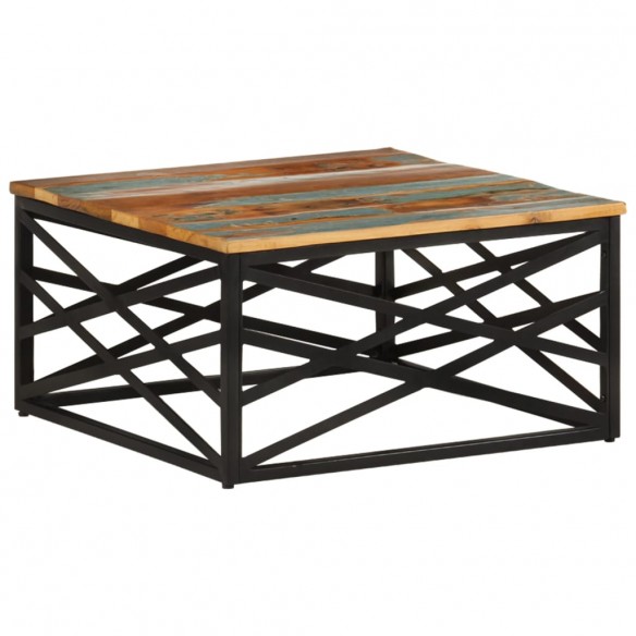 Table basse 68x68x35 cm Bois de récupération massif