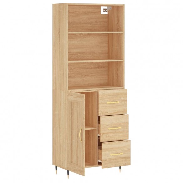 Buffet haut Chêne sonoma 69,5x34x180 cm Bois d'ingénierie