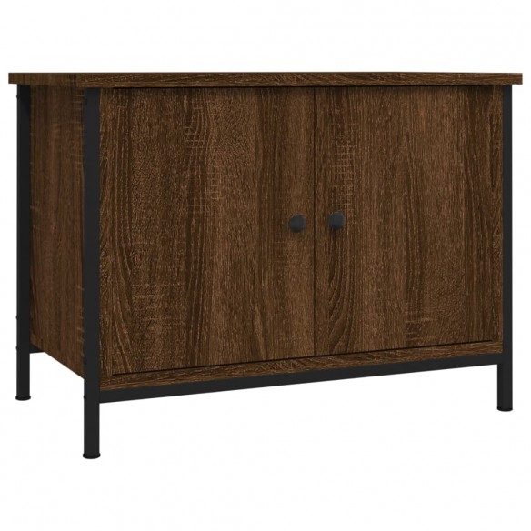 Meuble TV avec portes chêne marron 60x35x45cm bois d'ingénierie