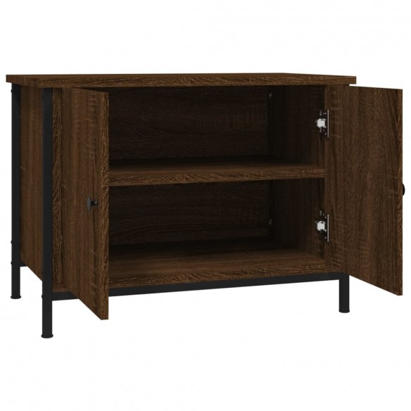 Meuble TV avec portes chêne marron 60x35x45cm bois d'ingénierie