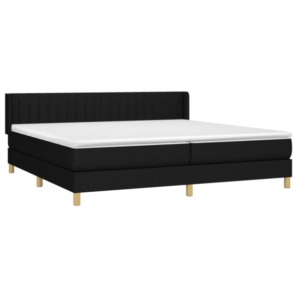 Cadre de lit avec matelas Noir 200x200 cm Tissu