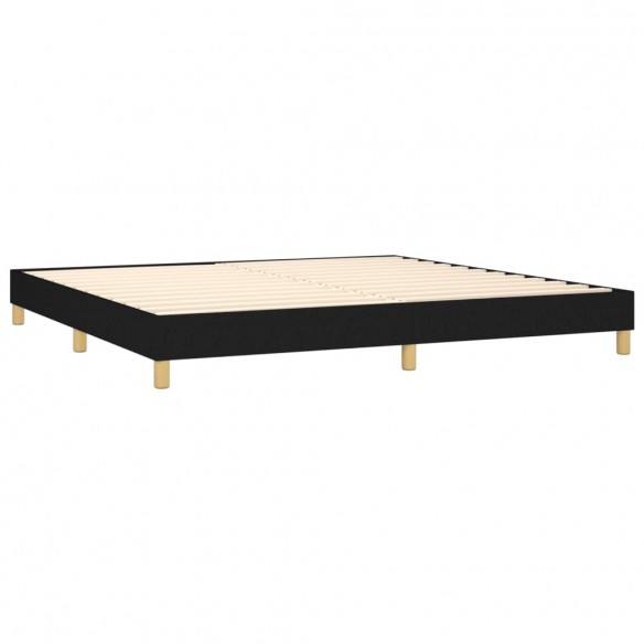 Cadre de lit avec matelas Noir 200x200 cm Tissu