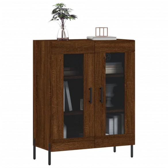 Buffet chêne marron 69,5x34x90 cm bois d'ingénierie