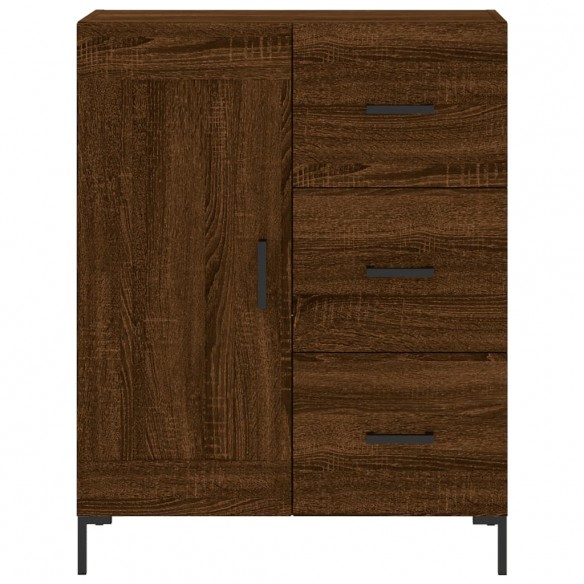 Buffet chêne marron 69,5x34x90 cm bois d'ingénierie