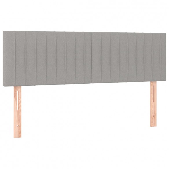 Cadre de lit avec matelas Gris clair 140x200cm Tissu