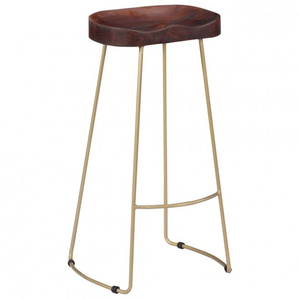 Tabourets de bar Gavin lot de 2 bois de manguier massif