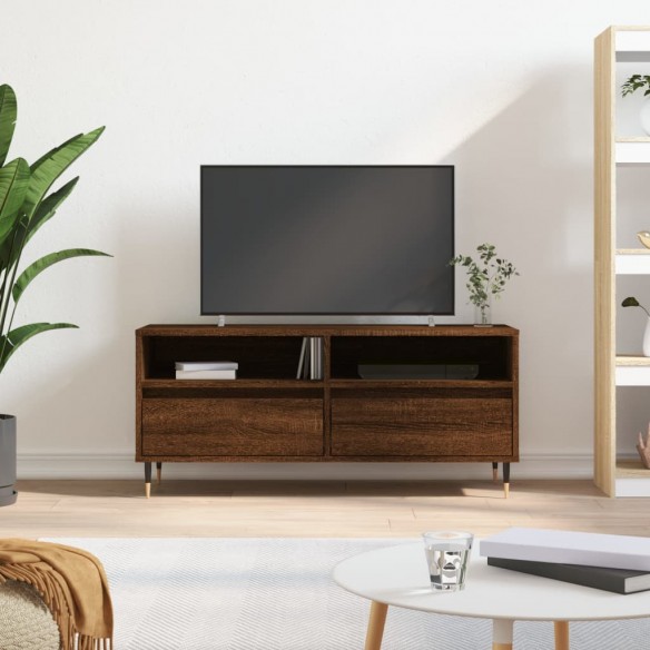 Meuble TV chêne marron 100x34,5x44,5 cm bois d'ingénierie