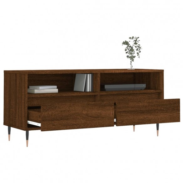 Meuble TV chêne marron 100x34,5x44,5 cm bois d'ingénierie