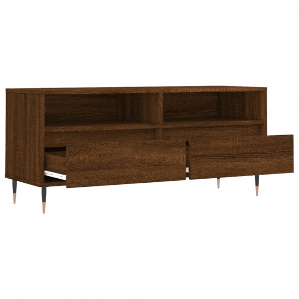 Meuble TV chêne marron 100x34,5x44,5 cm bois d'ingénierie