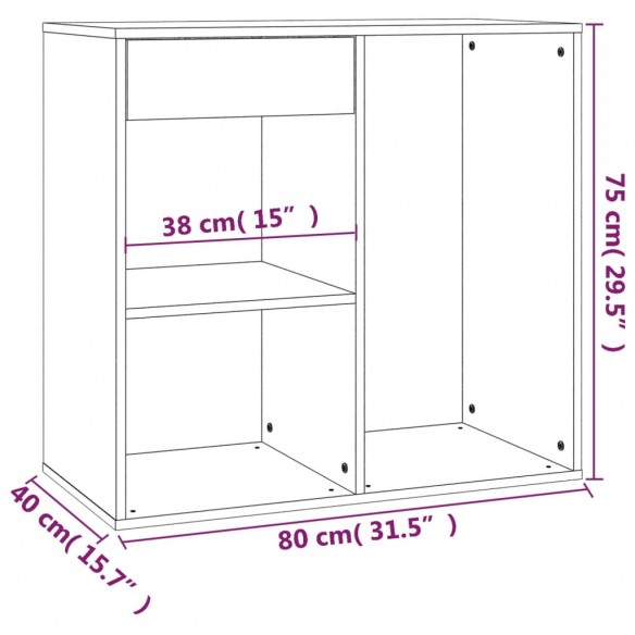 Armoire cosmétique Chêne sonoma 80x40x75 cm Bois d'ingénierie