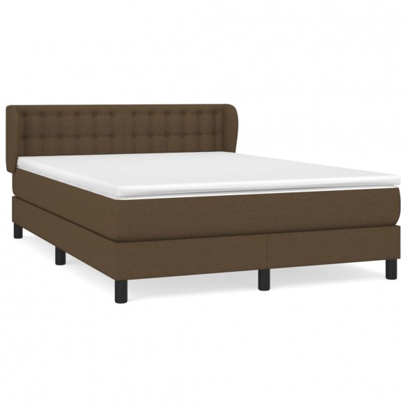 Cadre de lit avec matelas Marron foncé 140x190 cm