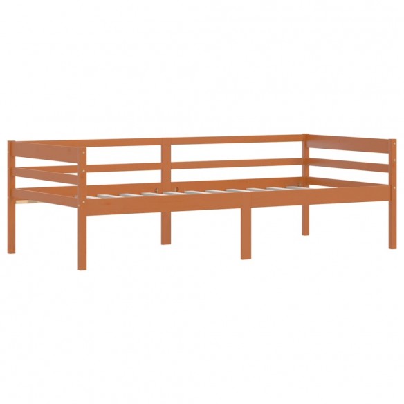 Cadre de lit Marron miel Bois de pin massif 90x200 cm