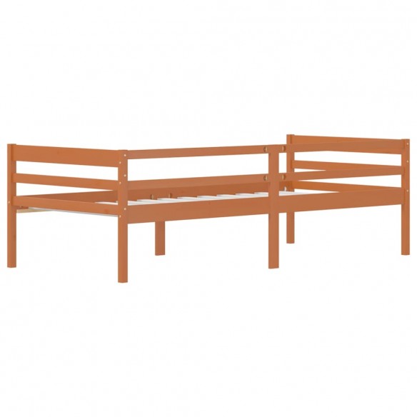 Cadre de lit Marron miel Bois de pin massif 90x200 cm