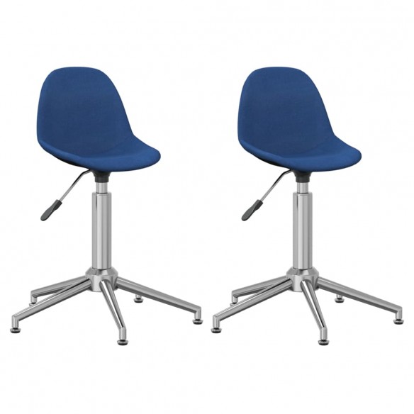 Chaises pivotantes à manger lot de 2 bleu tissu