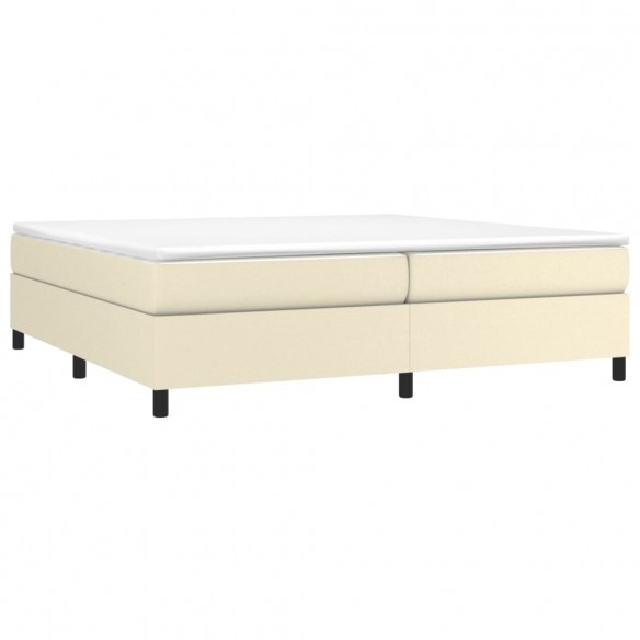 Cadre de lit avec matelas Crème 200x200cm Similicuir