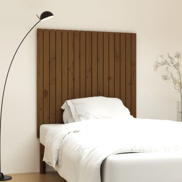 Tête de lit murale Marron miel 108x3x110 cm Bois massif de pin