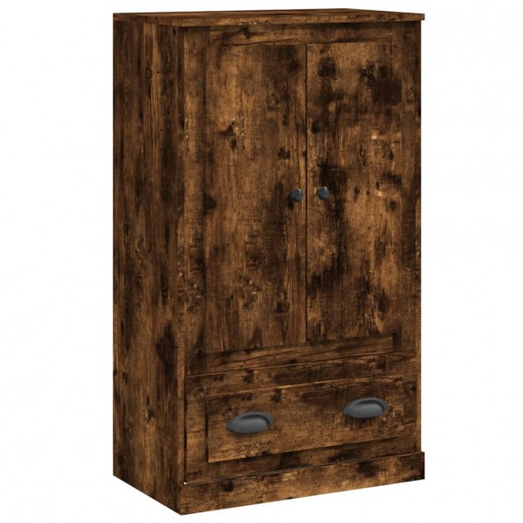 Buffet haut chêne fumé 60x35,5x103,5 cm bois d'ingénierie